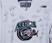 Houston Aeros 2004-05 Team Signed Practice Used Jersey w/ Derek Boogaard & Brent Burns