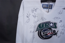 Houston Aeros 2004-05 Team Signed Practice Used Jersey w/ Derek Boogaard & Brent Burns