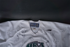 Houston Aeros 2004-05 Team Signed Practice Used Jersey w/ Derek Boogaard & Brent Burns