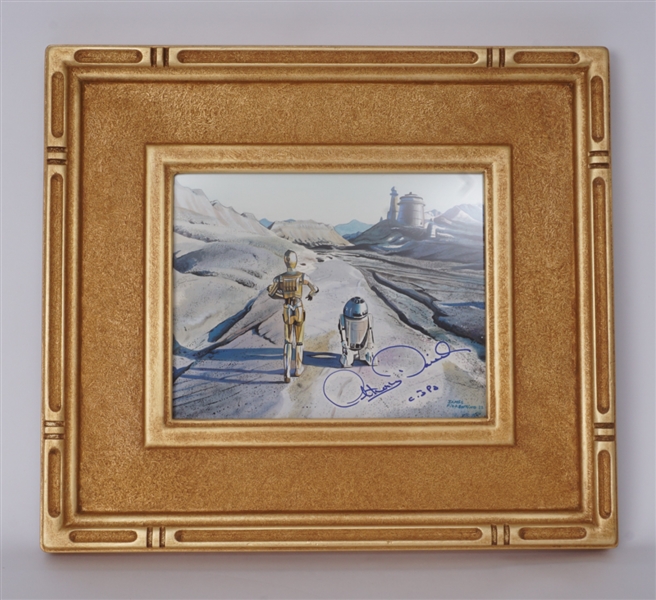 Anthony Daniels C3PO Original Autographed James Fiorentino 8x10 Watercolor Painting Framed 15x17 w/ Fiorentino LOA