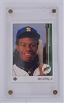 Ken Griffey Jr. Autographed OML Baseball & 1989 Upper Deck Rookie Card