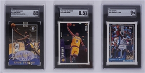 Lot of 3 Kobe Bryant & Shaquille ONeal Graded Rookie Cards