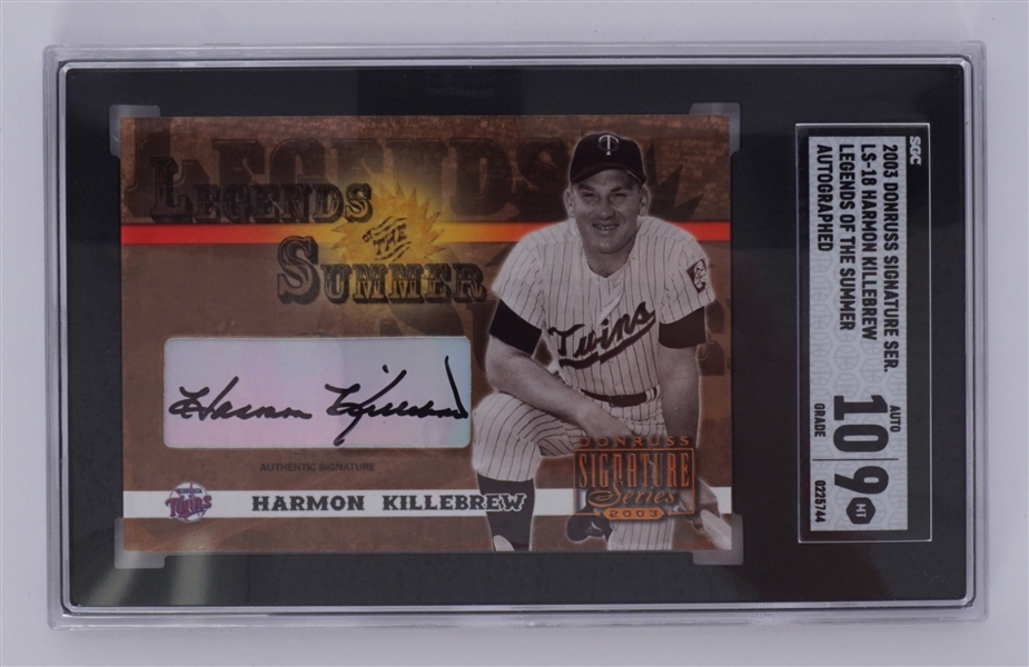 2003 Donruss Signature Series Legends of Summer Harmon Killebrew Autographed Card SGC