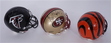 Lot of 3 Matt Ryan, Alex Smith, & Carson Palmer Autographed Mini Helmets Beckett