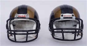 Lot of 2 Steven Jackson & Jason Sehorn Autographed St. Louis Rams Mini Helmets Beckett