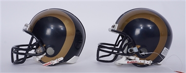 Lot of 2 Steven Jackson & Jason Sehorn Autographed St. Louis Rams Mini Helmets Beckett
