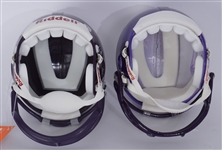 Lot of 2 Adrian Peterson & Cris Carter Autographed Minnesota Vikings Mini Helmets Beckett
