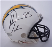 Lot of 2 Antonio Gates & Antonio Cromartie Autographed San Diego Chargers Mini Helmets Beckett