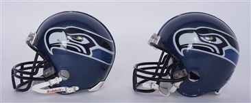 Lot of 2 Shaun Alexander & Matt Hasselbeck Autographed Seattle Seahawks Mini Helmets Beckett