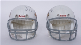 Lot of 2 Anquan Boldin & Matt Leinart Autographed Arizona Cardinals Mini Helmets Beckett