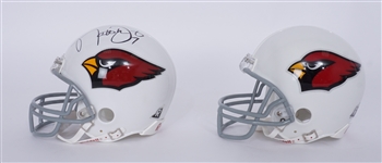 Lot of 2 Anquan Boldin & Matt Leinart Autographed Arizona Cardinals Mini Helmets Beckett