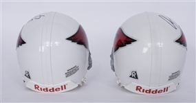 Lot of 2 Anquan Boldin & Matt Leinart Autographed Arizona Cardinals Mini Helmets Beckett