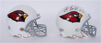 Lot of 2 Anquan Boldin & Matt Leinart Autographed Arizona Cardinals Mini Helmets Beckett