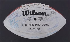 1988 NFC Pro Bowl Team Signed Football w/ Montana & Rice Beckett LOA