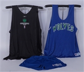 Lot of 3 Minnesota Timberwolves Worn Practice Jerseys & Shorts