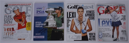 Lot of 4 Female Autographed Golf Magazines Beckett