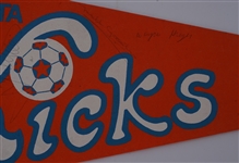 Minnesota Kicks Autographed Pennant w/ 14 Signatures