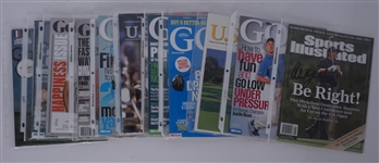 Lot of 12 Autographed Golf Magazines w/ Mickelson & Rose Beckett