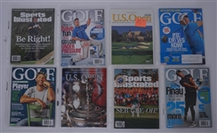 Lot of 12 Autographed Golf Magazines w/ Mickelson & Rose Beckett