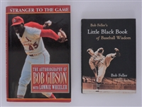 Lot of 2 Bob Gibson & Bob Feller Autographed Books Beckett