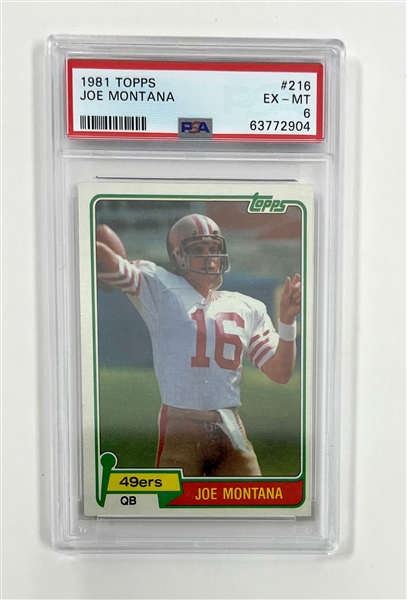 Joe Montana 1981 Topps #216 Rookie Card PSA EX-MT 6