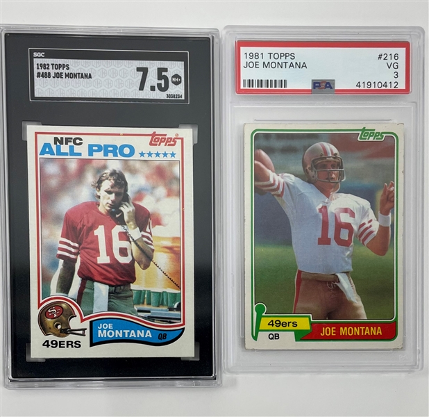 Lot of 2 Joe Montana Graded Cards w/ 1981 Topps Rookie