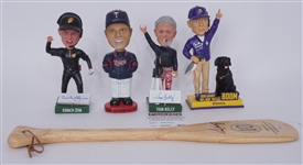 Bud Grant, Tom Kelly, Mike Zimmer, & Ron Gardenhire Lot w/ Autographs & Bobbleheads Beckett
