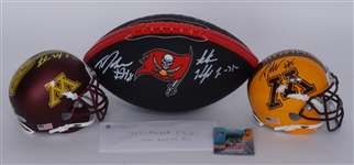 Antoine Winfield Jr. & Tyler Johnson Lot w/ Autographed Mini Helmets & Football Beckett
