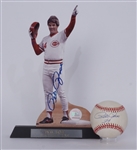 Pete Rose Autographed ONL Baseball & Figure Beckett