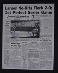 Don Larsen & Dale Mitchell Autographed New York Journal American Newspaper Reprint Beckett