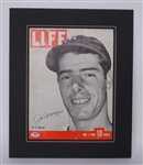 Joe DiMaggio Autographed & Matted LIFE Magazine Cover PSA/DNA LOA