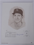 Billy Martin Autographed 18x24 David Cooney Lithograph LE #505/1000 PSA/DNA LOA
