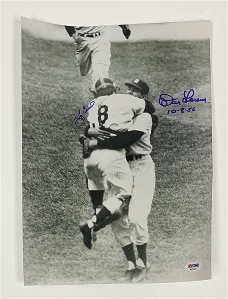 Don Larsen & Yogi Berra Autographed Perfect Game 11x14 Photo PSA/DNA LOA