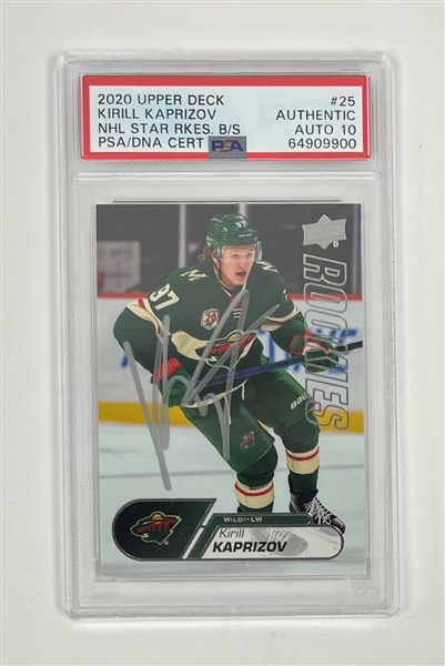 Kirill Kaprizov Autographed 2020 Upper Deck NHL Star Rookies Card PSA Auto 10