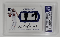 Patrick Mahomes 2017 Panini Flawless Collegiate Rookie Patch Autographs Sapphire #RPA-PH LE #12/15 HGA 9.5 Gem Mint