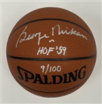 George Mikan Autographed & HOF Inscribed Spalding NBA Game Basketball LE #9/100 w/ Player Provenance