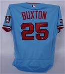 Byron Buxton 2021 Minnesota Twins Game Used & Autographed Jersey Beckett & MLB