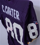 Cris Carter 1991-92 Minnesota Vikings Game Used & Autographed Jersey w/ Dave Miedema LOA & JSA