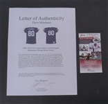 Cris Carter 1991-92 Minnesota Vikings Game Used & Autographed Jersey w/ Dave Miedema LOA & JSA