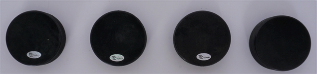 Lot of 4 Miracle on Ice Hockey Pucks w/ 3 Autographs