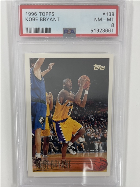 Kobe Bryant 1996 Topps #138 Rookie Card PSA NM-MT 8