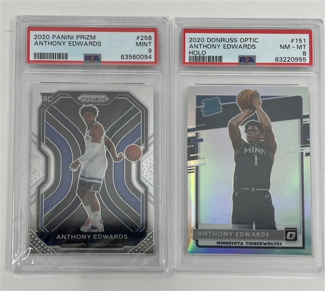 Lot of 2 Anthony Edwards PSA Graded Rookie Cards
