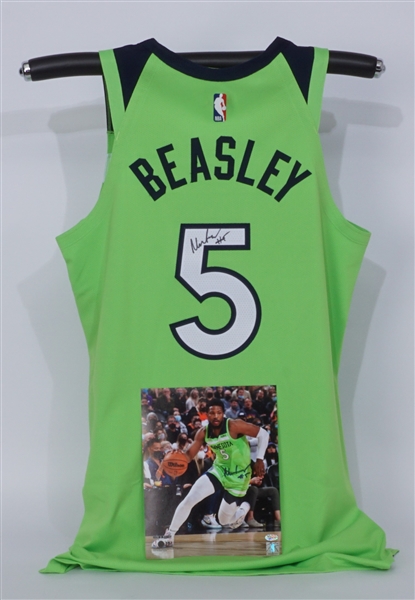 Malik Beasley Autographed Game Issued Minnesota Timberwolves Jersey & 8x10 Photo