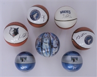 Lot of 7 Minnesota Timberwolves Mini Basketballs - 4 Autographs w/ Rose & Lavine