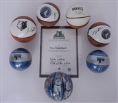 Lot of 7 Minnesota Timberwolves Mini Basketballs - 4 Autographs w/ Rose & Lavine