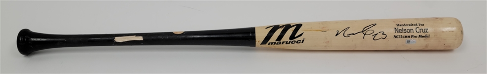 Nelson Cruz 2019 Minnesota Twins Game Used & Autographed Bat MLB