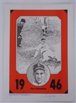 Enos Slaughter Autographed 1946 Lithograph LE #251/300 Beckett
