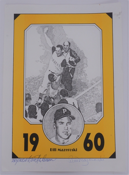 Bill Mazeroski Autographed 1960 Lithograph LE #283/300 Beckett