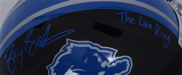 Barry Sanders Autographed & Inscribed Detroit Lions Full Size Helmet 