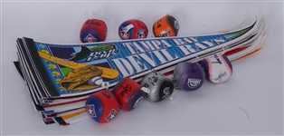 Large Collection of MLB Pennants & Autographed Toy Baseballs